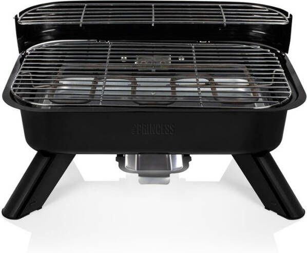 Princess Hybride barbecue '112252', 2 in 1 elektrisch en op houtskool Zwart