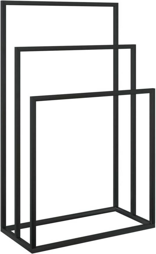 vidaXL Handdoekenrek vrijstaand 48x24x79 cm ijzer zwart