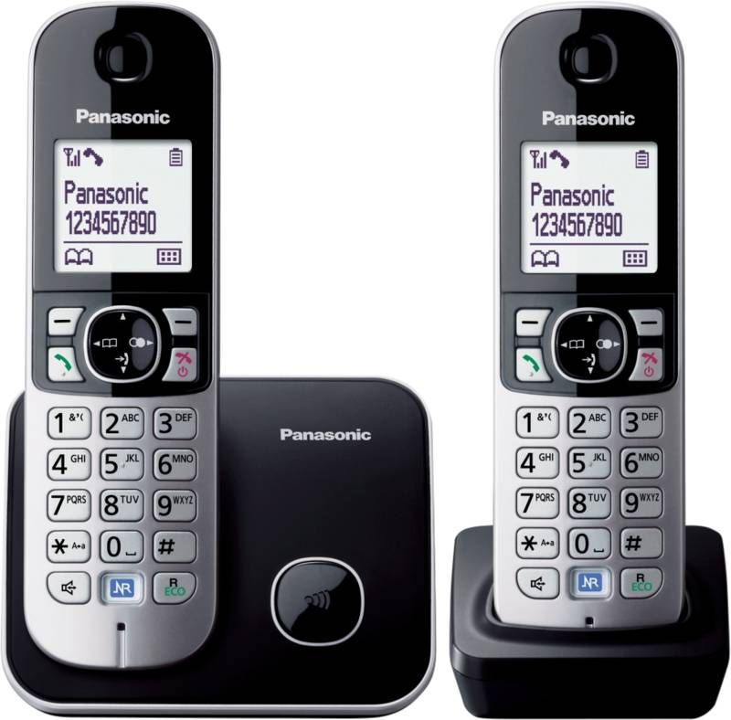 Ongepast Persoonlijk Betreffende Panasonic KX-TG6812NLB Vaste Telefoon Zwart/Zilver - Ovenwebshop.be