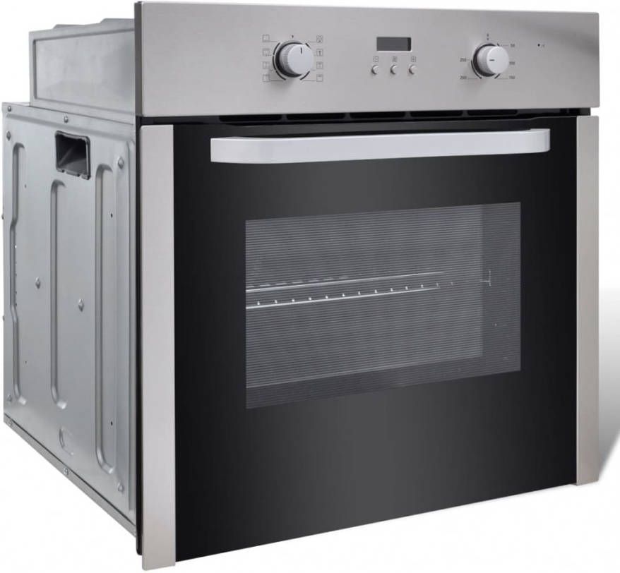 VidaXL Oven elektrisch inbouw 8 functies klasse A roestvrij staal
